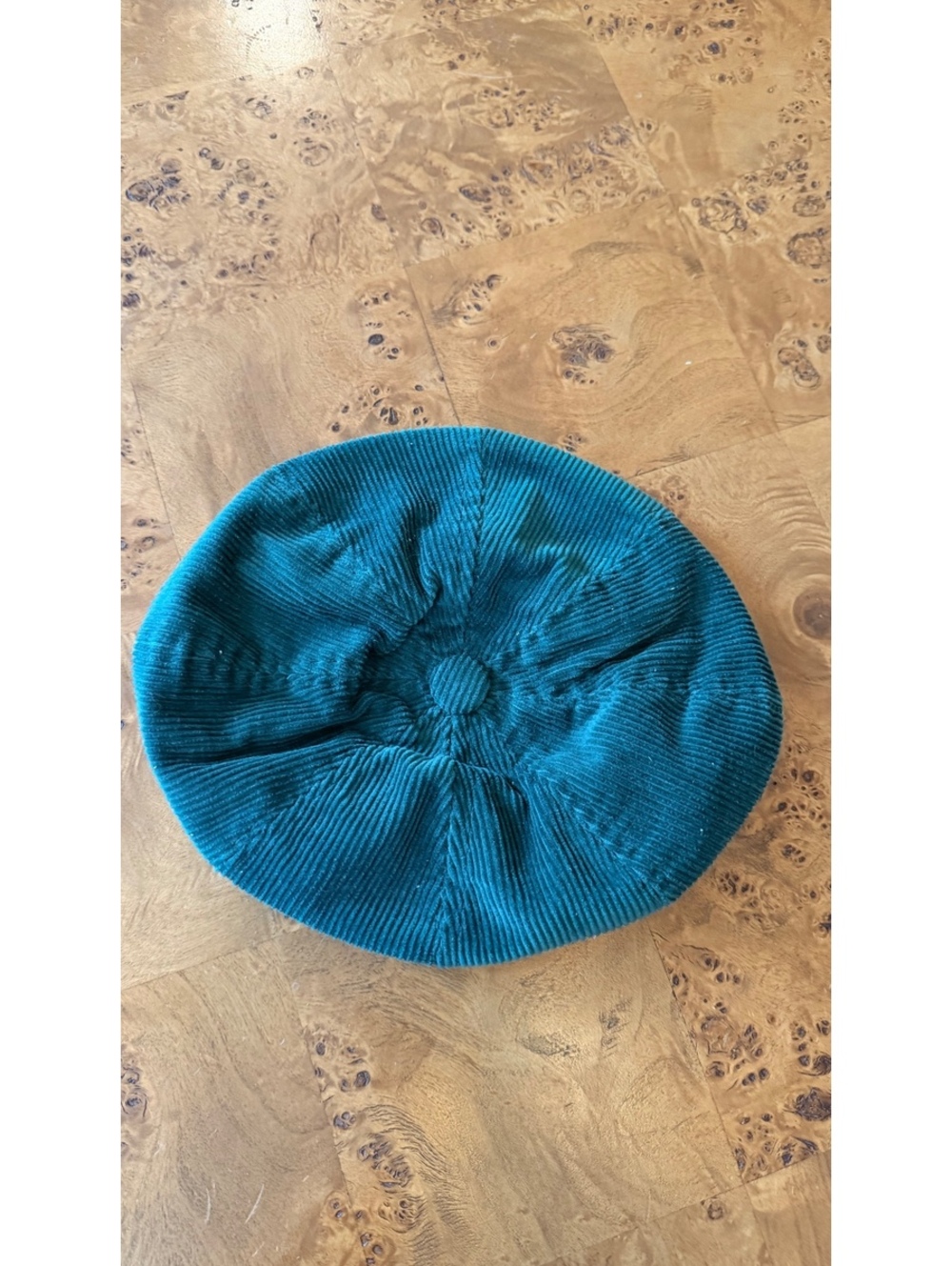 Medium Size Teal Corduroy Beret Hat